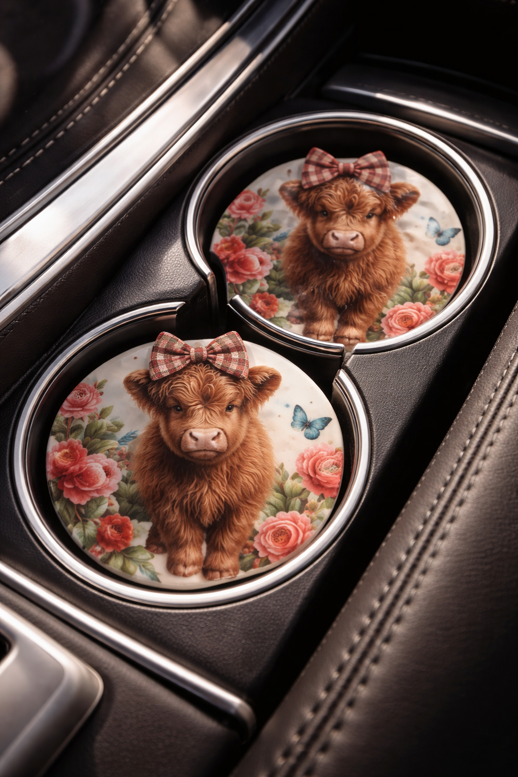 Ceramic Car Coaster - Highland Cow
