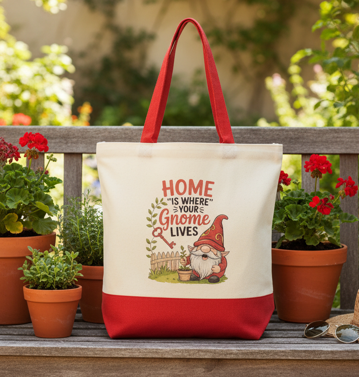 Tote Bag: Home is where the Gnome is