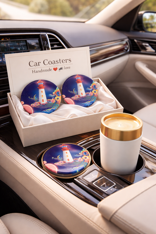 Ceramic Car Coaster- Lighthouse