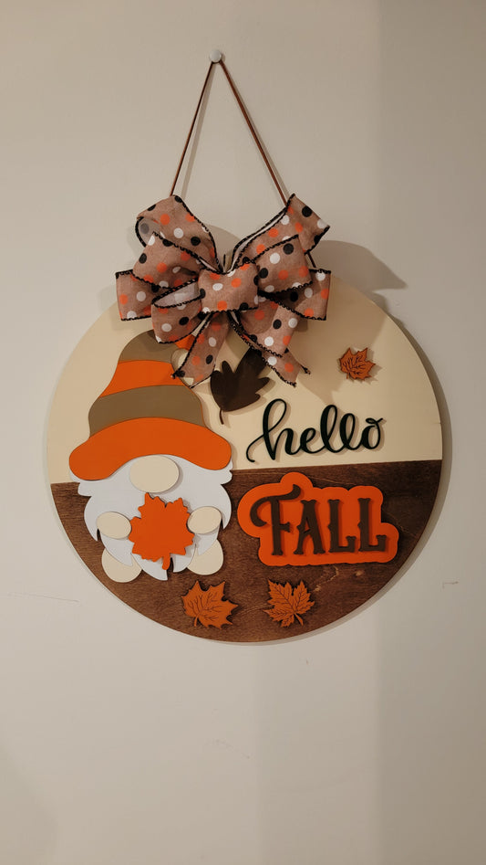 Gnome Seasonal Change Door Sign