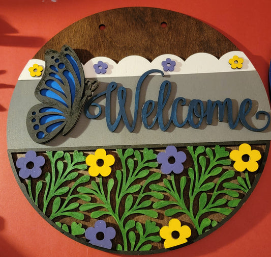Butterfly Welcome Door Hanger