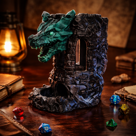 Dragon Fortress Two Tone Dice Tower and Cup Holder