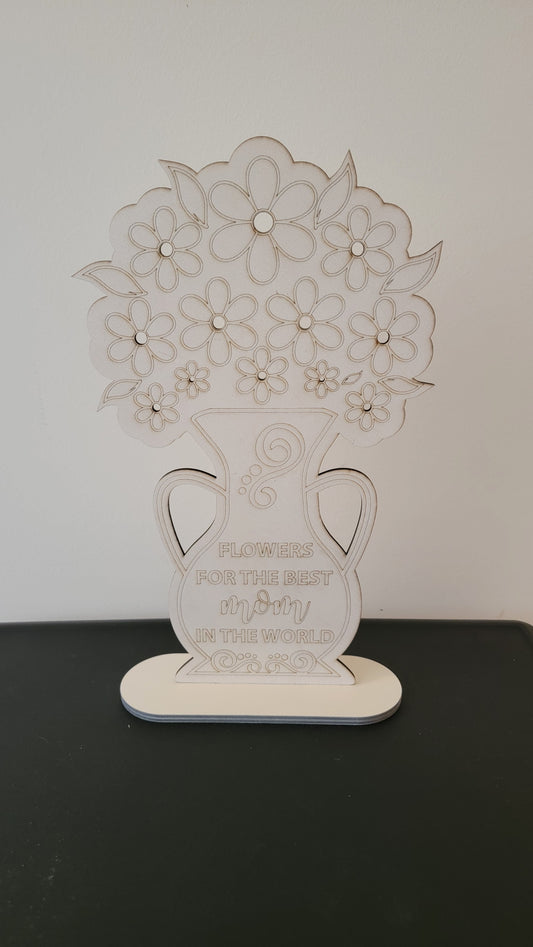 Live Flower Mother's Day Flat Vase